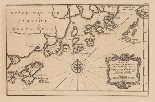 Karte von den Eylanden in Antique Karte von den Eylanden in der Mundung des Flusses Canton - Nach den Wahrnehmungen der Schiffahrer entworfen. von N. B. Ing. de la Marine.
