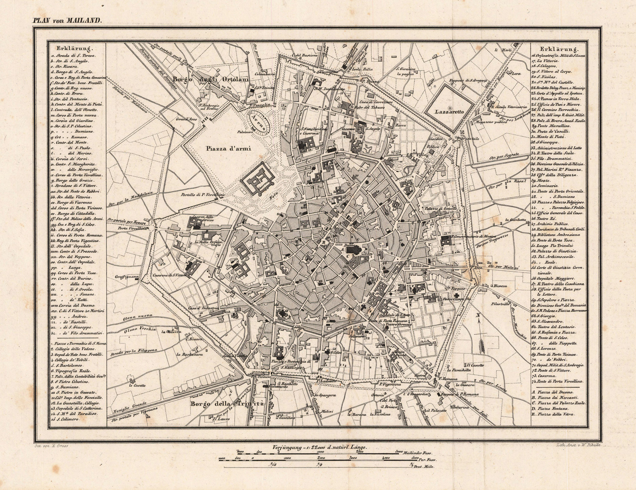 23810 | Gross, R. | Plan von Mailand | Bergbook