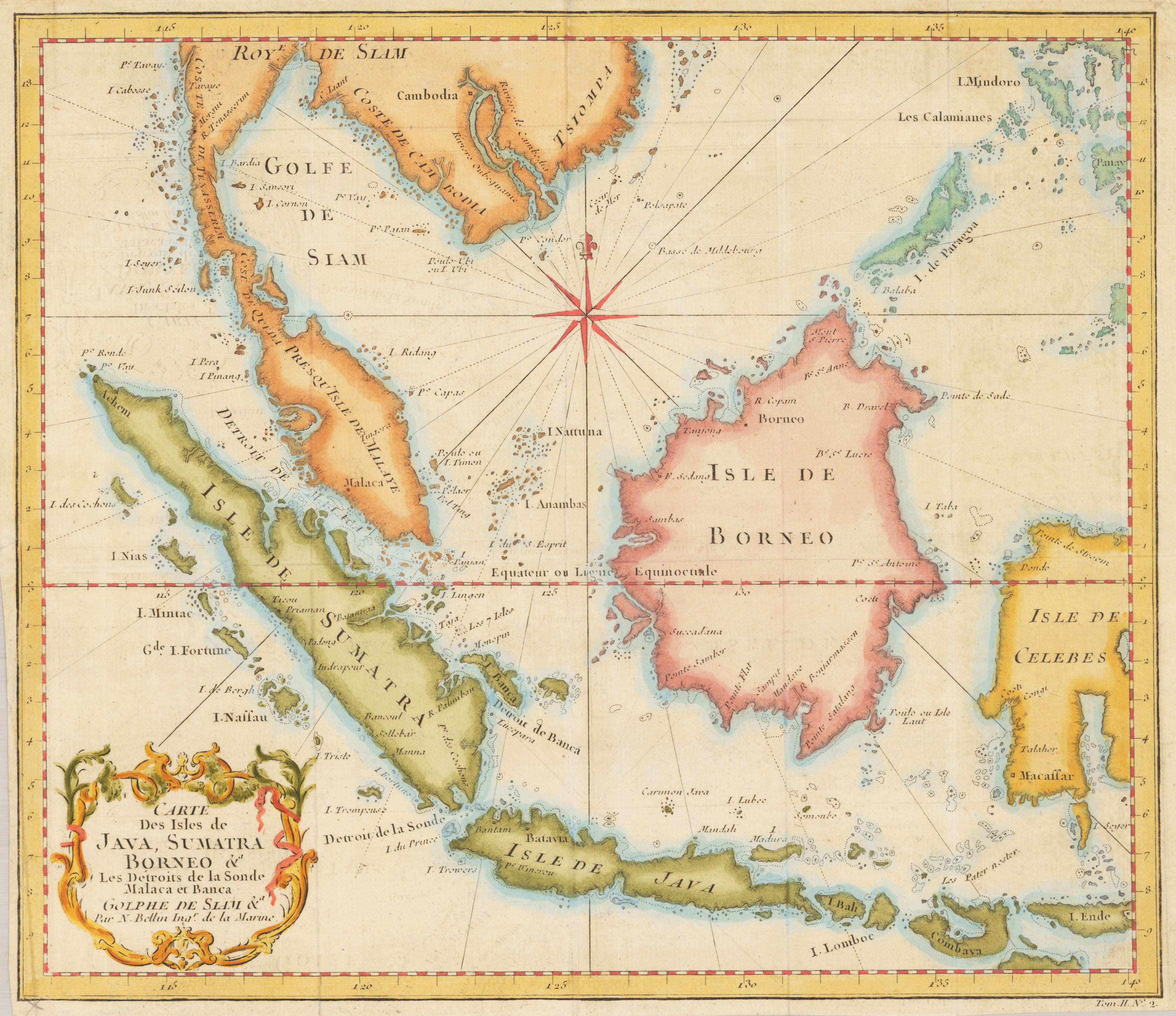 Sumatra Java Plate 36602 | Bellin, N. | Carte des Isles de Java, Sumatra Borneo & a les ...