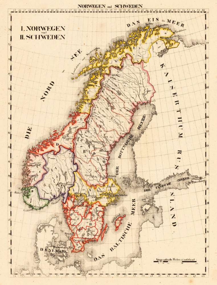 Norway Scandinavia Europe Antique Maps Bergbook