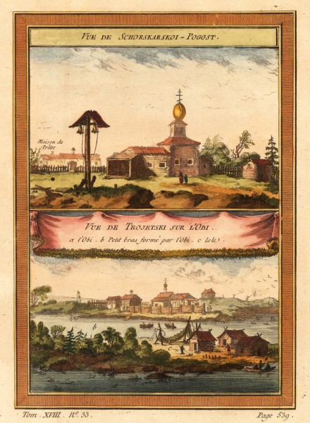 Antique Vue de Schorskarskoi-Pogo St. Vue de Trojetski Sur L OBI.